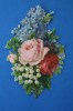 -CHROMO ET IMAGES DECOUPIS >>  ROSE MUGUET MIOSOTYS  FLEURS   >> 14 CM HAUTEUR - Flores