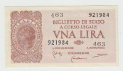 ITALY 1 Lire 1944 AUNC P 29b 29 B - Italië – 1 Lira