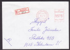Denmark ATM Cancel G 132 Registered Recommandée Einschreiben Label SKÆLSKØR Meter Stamp Cancel Cover 1984 - Frankeermachines (EMA)