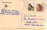 Belgique: Carte Postale Oiseau 15 F Plus Timbre Oiseau 1 F Voyagé Vers La France - Cartes Postales 1951-..