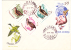 Pelicans And Waders In The Danube Delta 1965 Cover 1X FDC,premier Jour Romania. - Pelicans