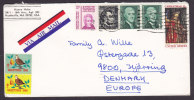 United States Airmail Label Mult Franked HYATTSVILLE 1968 Cover To Denmark Christmas Seals - 3c. 1961-... Brieven