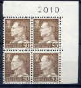 DENMARK 1967 50 Øre Definitive On Ordinary Paper In Corner Block With Control Number MNH / **.  Michel 457x - Nuovi