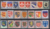 22 Sellos De Escudos De FRANCIA, Armoires Des Provinces 1943-1960 º - Used Stamps