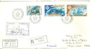 TAAF ENV PORT AUX FRANCAIS KERGUELEN  22/9/1976 RECOMMANDEE CACHET CAMPAGNE GEOPHYQUE TIMBRES  N°57 PA44 A 45 - Lettres & Documents