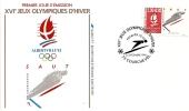 France, Fdc, Jeux Olympiques D'albertville En 1992, Saut à Ski ,1990 - Hiver 1992: Albertville