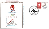 France, Fdc, Jeux Olympiques D'albertville En 1992,  Curling ,1991 Pralognan La Vanoise - Hiver 1992: Albertville