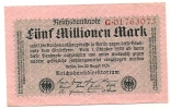 Inflation - 1923 - 5 Miljoen Mark