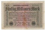 Inflation - 1923 - 50 Miljoen Mark