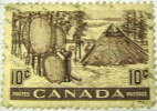 Canada 1950 Drying Skins Resources 10c - Used - Gebruikt