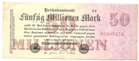 Inflation - 1923 - 50 Miljoen Mark