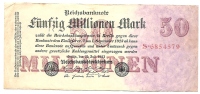 Inflation - 1923 - 50 Miljoen Mark