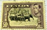 Ceylon 1938 Wild Elephants 50c - Used - Ceylon (...-1947)