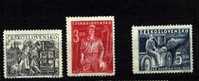 CS 1949 Mi 594-6 Yt 511-513 ** Minners Day - Unused Stamps