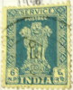 India 1958 Asokan Lion 6p - Used - Unused Stamps