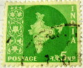 India 1958 Map Of India 5np - Used - Nuevos