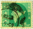 India 1958 Map Of India 8np - Used - Used Stamps