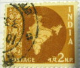India 1958 Map Of India 2np - Used - Oblitérés
