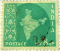 India 1958 Map Of India 8np - Used - Gebraucht