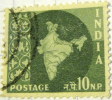 India 1958 Map Of India 10np - Used - Used Stamps