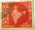 India 1958 Map Of India 13np - Used - Gebraucht