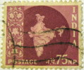 India 1958 Map Of India 75np - Used - Used Stamps