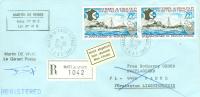 TAAF ENV SAINT PAUL AMSTERDAM 12/10/1975 25° ANNIV SERVICE POSTAL LETTRE RECOMMANDEE NON RECLAMEE  TIMBRES N° 54 - Storia Postale