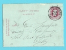 Kaartbrief (zegeltype 30) Met Cirkelstempel LINCENT (nipa 250) - Cartes-lettres