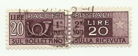 1946 - Italia Pacchi 74 Corno Di Posta V121 - Dentellatura Non Allineata, - Varietà E Curiosità