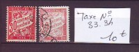 FRANCE. TIMBRE. TAXE. N° 33 ET 34 - 1859-1959 Usati