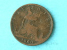 1860 - FARTHING / KM 474.2 ( Uncleaned - For Grade, Please See Photo ) ! - B. 1 Farthing