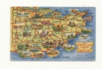 Cp, Carte Géographique, The South East Corner Of England, Voyagée 1963 - Carte Geografiche