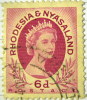 Rhodesia And Nyasaland 1954 Queen Elizabeth II 6d - Used - Rhodesië & Nyasaland (1954-1963)