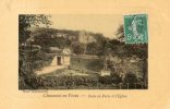 CHAUMONT EN VEXIN Route De Paris Et église Carte Colorisée - Chaumont En Vexin