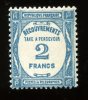 2 Francs   Taxe  61*, Cote 100 €,  Très Frais Propre Charnière - 1859-1959 Neufs