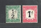 SOUTH AFRICA TRANSVAAL 1907 Hinged Unused Stamp(s) Postage  Due  1-2 (2 Values Only, Thus Not Complete) - Transvaal (1870-1909)