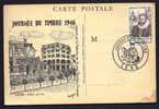 CARTE POSTALE PREMIER JOUR  ANCIENNE- JOURNÉE DU TIMBRE 1946 - TAMPON ILLUSTRÉ LENS 20-6-1946- TIMBRE N° - 1940-1949