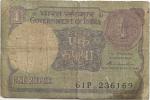 INDIA 1 RUPEE PURPLE COIN FRONT & OIL WELL COIN BACK DATED 1987 AF P.78Ad SIGN44 LETTER A  READ DESCRIPTION ! - Indien