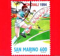 SAN MARINO - Usato - 1994 - Campionati Mondiali Di Calcio USA 94 - Passaggio  - 600 - Oblitérés
