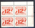 1977-78 Canada MNH Upper Right 12 Cents Plate Block Of The Last Postage Due Issue Scarce! - Port Dû (Taxe)