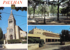 Carte Postale 34. Paulhan  La Mairie  La Place La Gare  La Salle Des Fêtes Trés Beau Plan - Paulhan