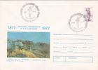 Painting With The Romanian Army Won Its Independence 1977 Cover Stationery Oblit Concordante Romania. - Lettres & Documents