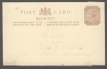 Mauritius QV 1.5d Postal Stationery Card Unused - Mauricio (...-1967)