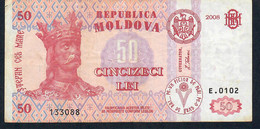 MOLDOVA   P14   50 LEI  2008. #E.0102    VF   NO P.h. ! - Moldavia