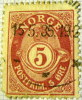 Norway 1893 Post Horn 5ore - Used - Gebruikt