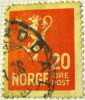 Norway 1926 Heraldic Lion 20ore - Used - Oblitérés