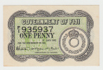 Goverment Of Fiji 1 Penny 1942 XF - AUNC CRISP Banknote P 47 - Figi