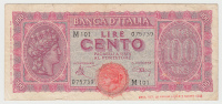 Italy 100 Lire 1944 "F+" P 75a 75 A - 100 Liras