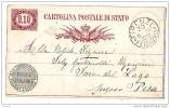 MY693   ITALIE   ENTIER POSTAL  1878    Florence/Pise - Entero Postal
