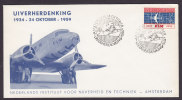 Netherlands AMSTERDAM 1959 Cover Uiverherdenking Nederlands Institut Voor Nijverheid En Techniek KLM Cachet & Stamp - Luftpost